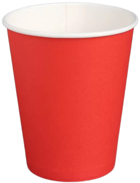 Бумажный стакан для горячих напитков 250 мл красный фото