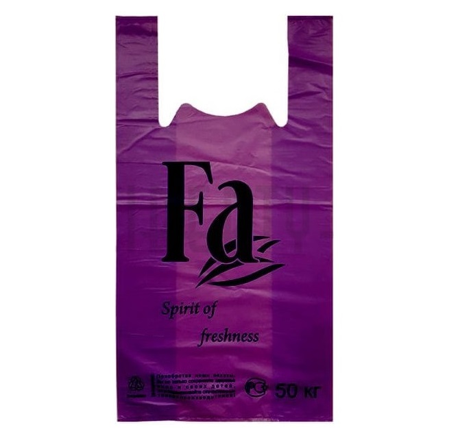 Пакет-майка «Fa» фиолетовый 30х55 см 24 мкм фото