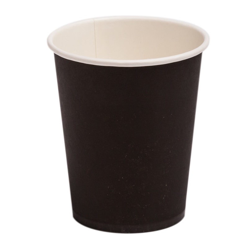 Бумажный стакан для горячих напитков 250 мл черный фото