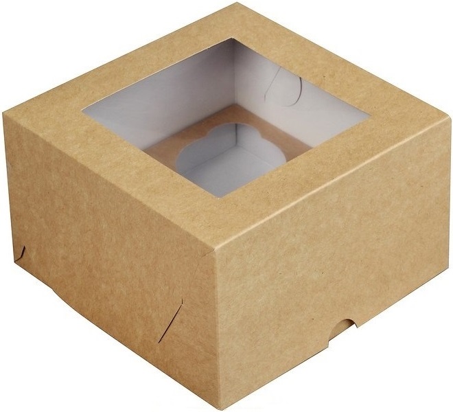 Коробка для маффинов (для 4-х штук) 160х160х100мм фото